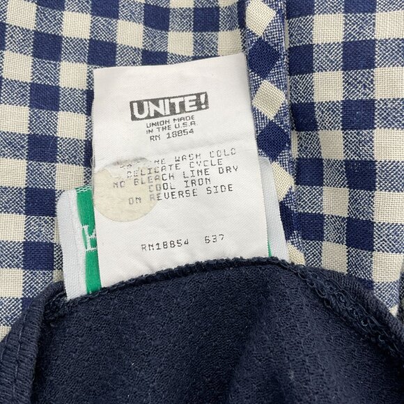 Rare Editions Short Sleeve Blue Gingham Apple Embroid Bodice Girls VTG Dress 6 - Picture 6 of 7